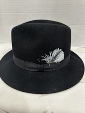Vintage New York Hat. Co WPL5923 Black Felt Fedora Hat 100 Wool Nice L  k    