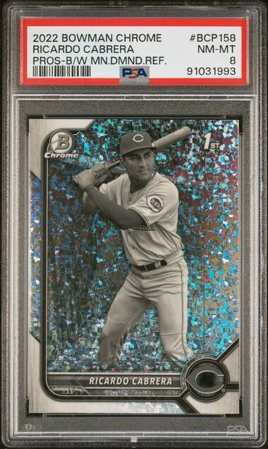 2022 Bowman Chrome Black & White Mini-Diamond Refractor Ricardo Cabrera #BCP-158
