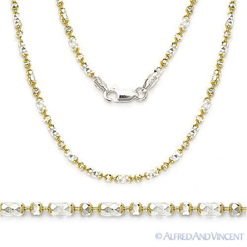 Bead Link Chain Necklace Italy 