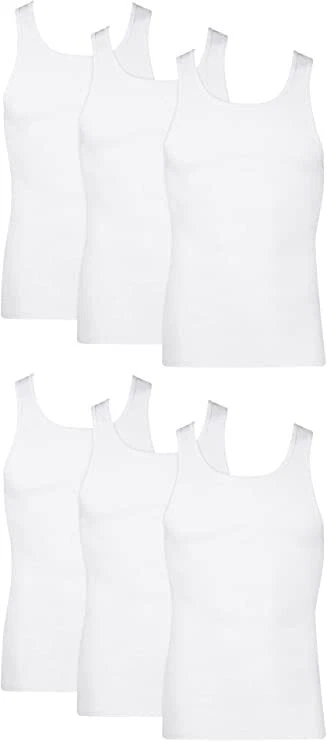 Hanes Men's Tag-Free Tank A-Shirt 3 or 6 Pack, White or Color Sizes S- 2X 3X - Image 2 of 4