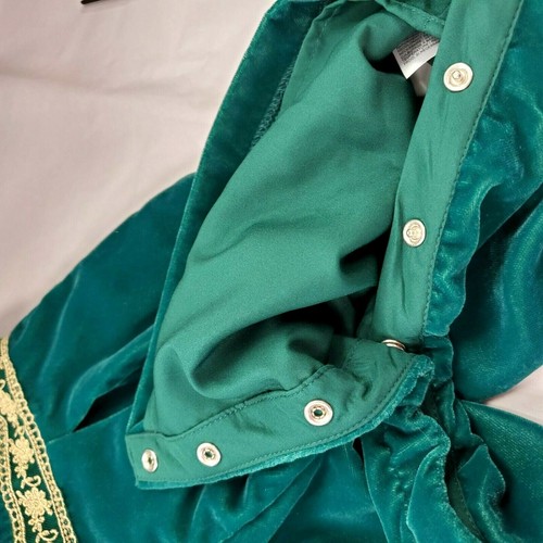 Vestido Janie and Jack 12-18 meses Ornamentado Ópera Forrado Terciopelo Verde Vacaciones - Imagen 7 de 10