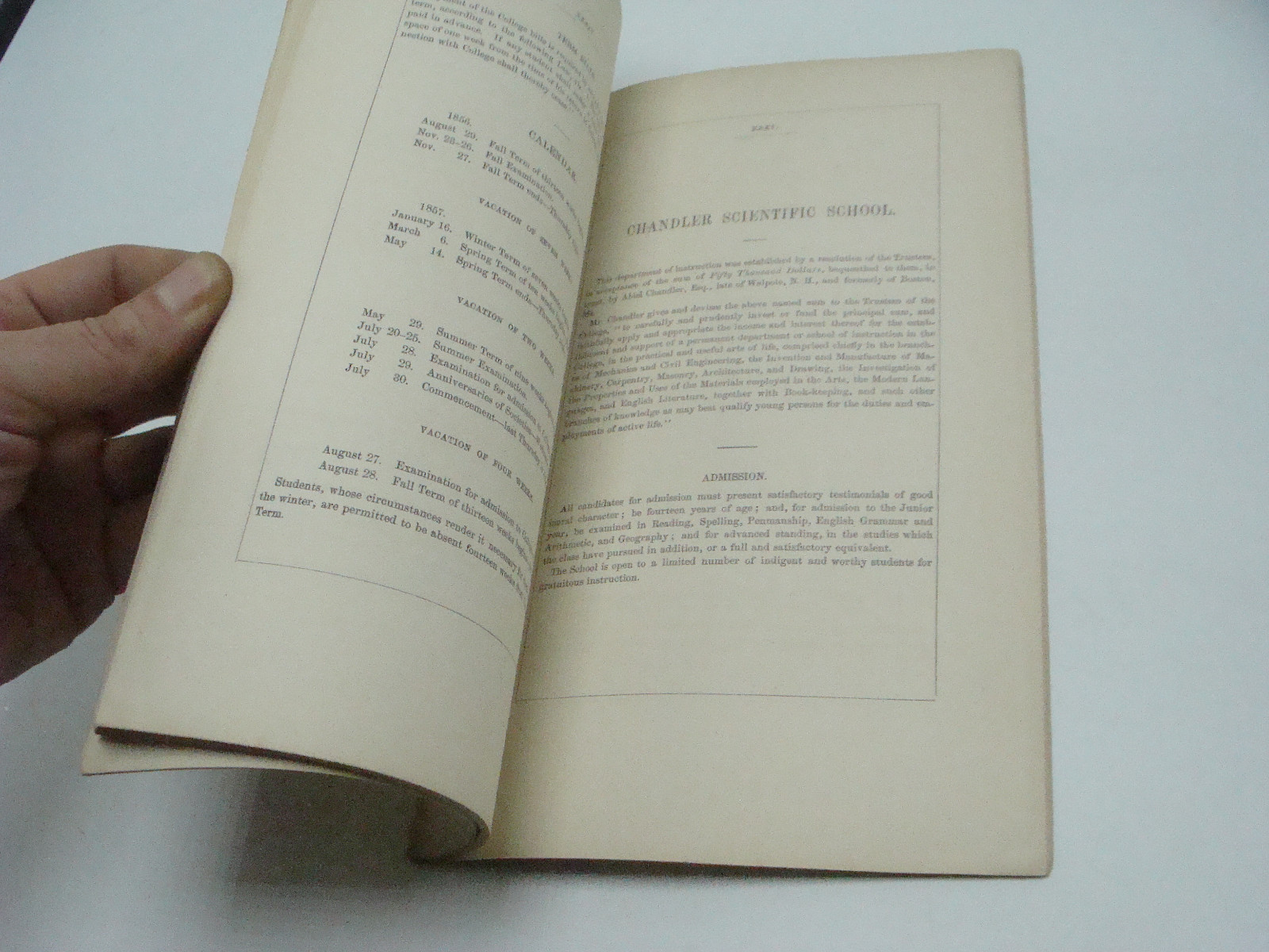 ORIGINAL - DARTMOUTH COLLEGE --1856-57 CATALOG of OFFICERS & STUDENTS 40pgs Nowa praca, zysk