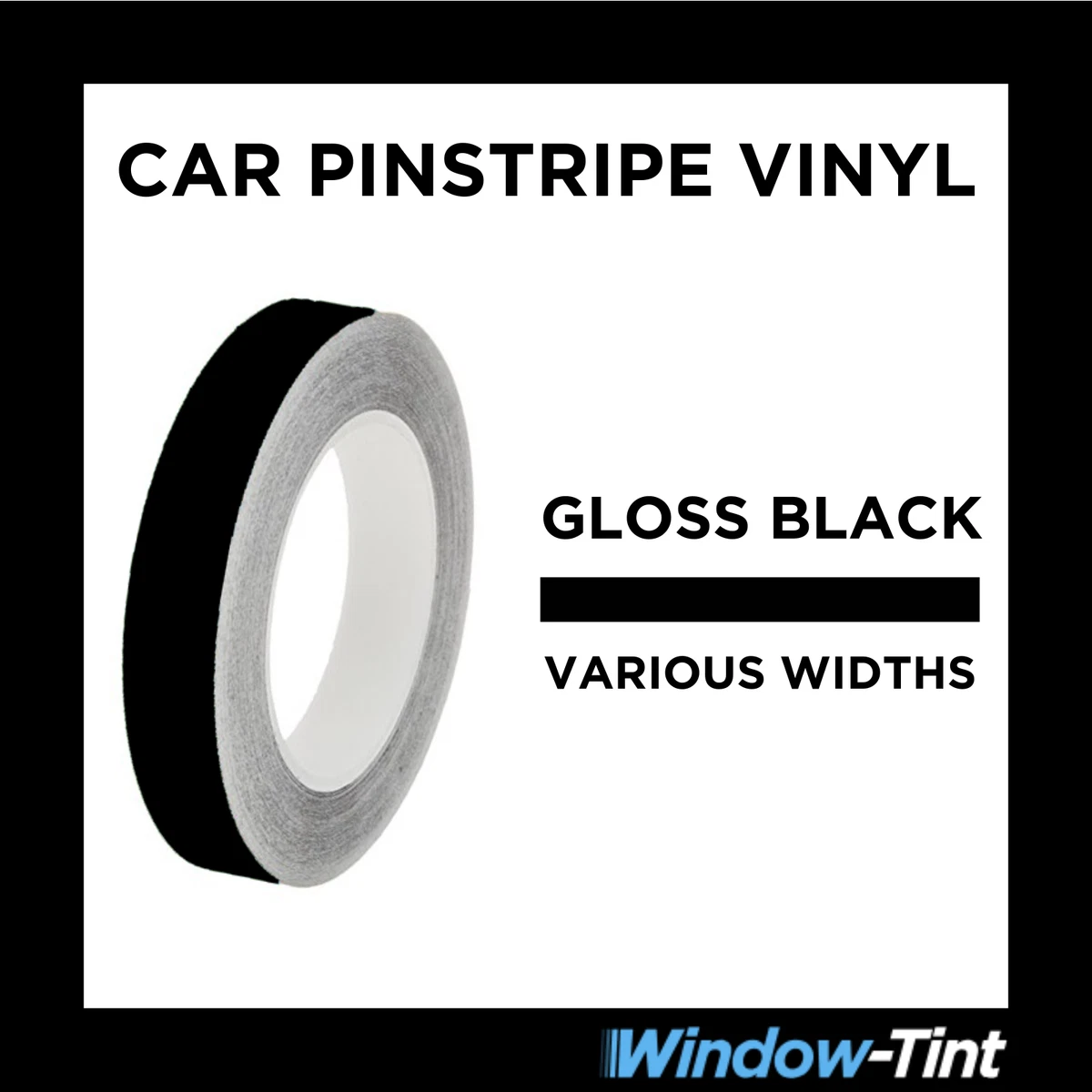 GLOSS BLACK Pin Stripe Roll PinStriping Line Tape Vinyl Car STICKER 10m