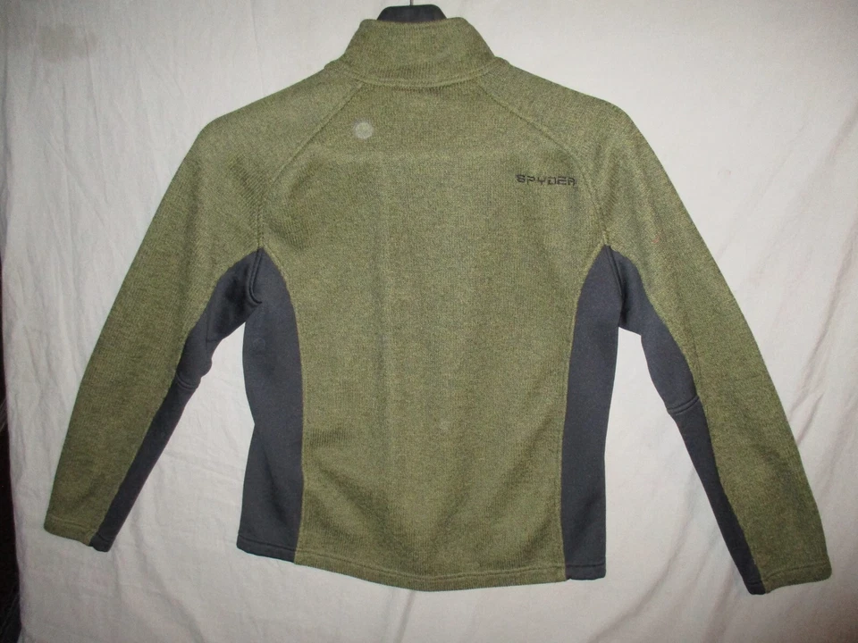 Spyder Active Hombre’s Suéter Pullover Performance Active 1/2 Cremallera Verde Negro Foto 2 de 4