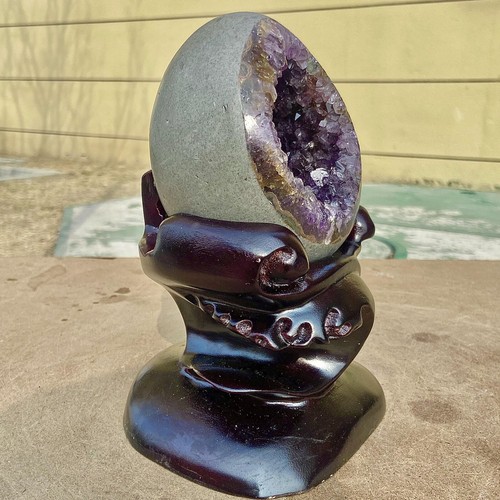 2.77LB Natural Citrine Dinosaur Egg Quartz Crystal Mineral Specimen Décor+base - Bild 6 von 12