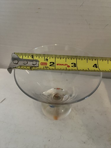 Bubble Base Ball Stem Martini Cosmo Cocktail 8 oz glass Blue Yellow Orange Squir - Picture 3 of 4