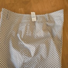 Talbots Petite Stretch Ankle Cropped Pants Ivory Brown Diamond Sz 14P NWT