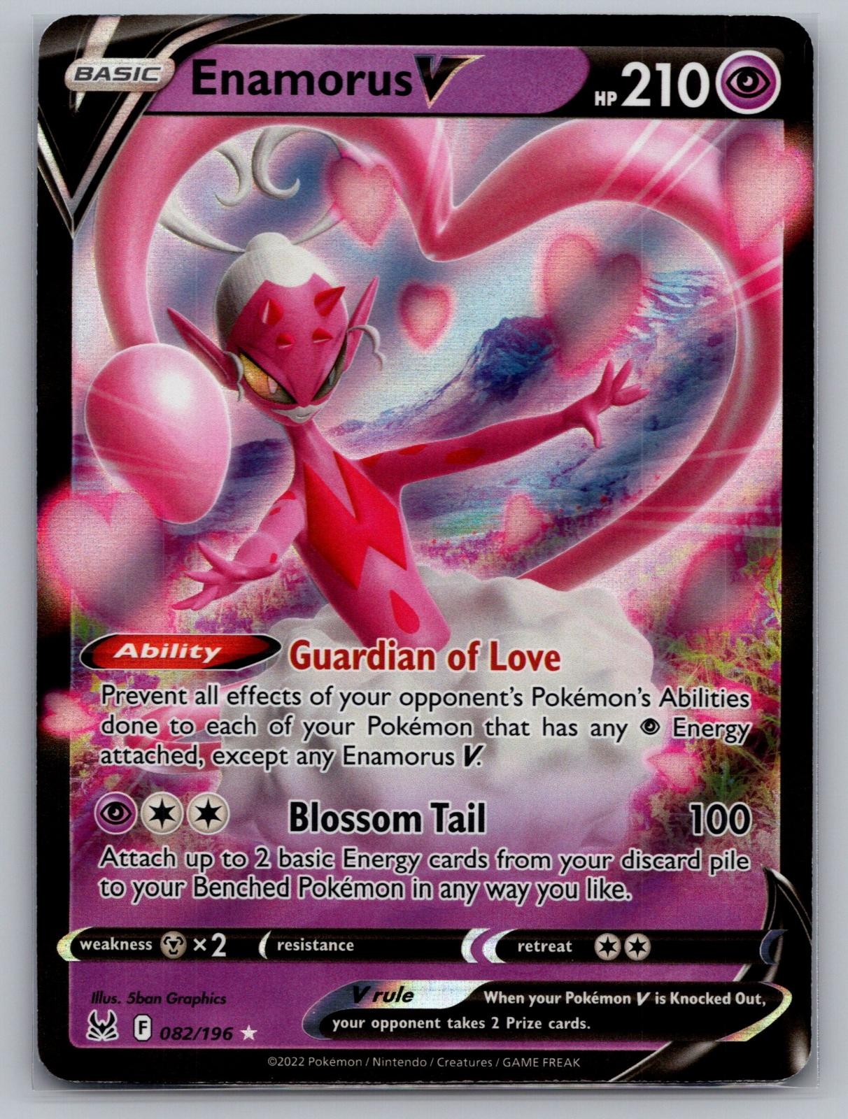 Enamorus V 082/196 Holo V Rare Lost Origin Pokemon Holo Near Mint
