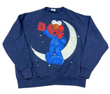 Vintage Sesame Street Elmo Sweatshirt Adult XL Crewneck 90s Sleeping Moon RARE