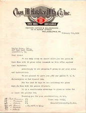 Chas Hatcher Mfg Co Philadelphia PA 1929 Letterhead Shoe Inks Dressings Polish