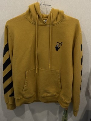 Off-White Men's Hoodie Mustard Size M