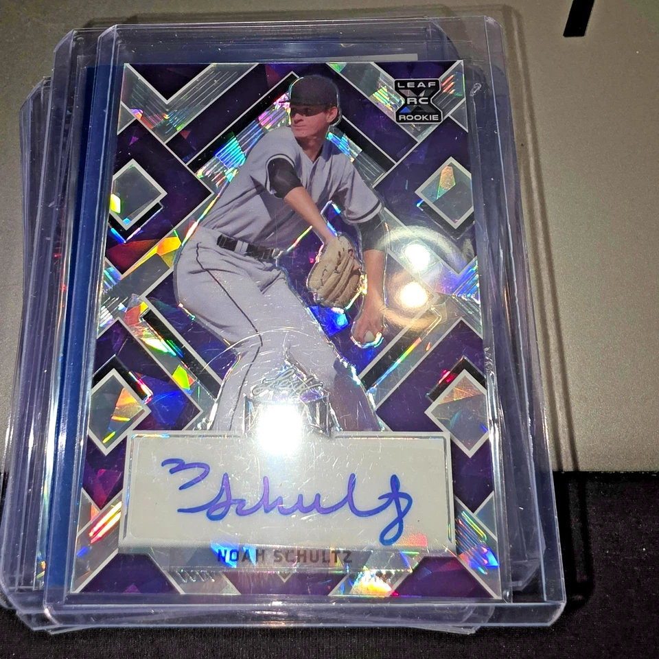 2022 PURPLE CRK ICE LEAF METAL BA-NS1 NOAH SCHULTZ RC AUTO 3/5 - CHICAGO - Image 4 of 4