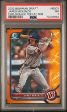 2022 Bowman Draft Orange Refractor BDC5 JARED McKENZIE 1st - Nationals - PSA 7