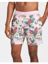 Men's 7" Exotic Gingers Swim Trunks - Goodfellow Co Pink XXL NWT