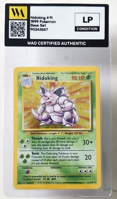WAG Certified Lp Nidoking 011/102 Base Set Holo Vintage Pokémon Tcg Grail
