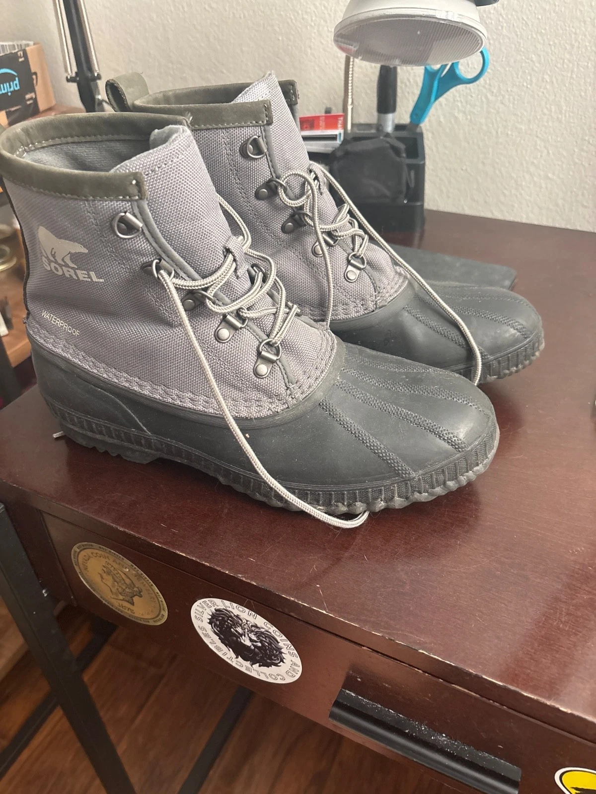 Sorel Waterproof Duck Boots – Gray/Black – Handcrafted Natural Rubber – Men’s Wi