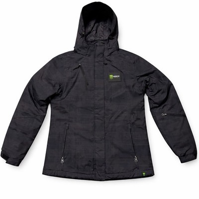 【eL】Monster Long Parka Monster Energy Parka Moto Jacket Full Zip With Detachable Hood