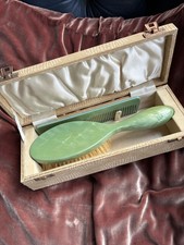 Vintage Art Deco Dressing Table Set 3 Pieces In Green