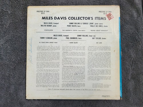 MILES DAVIS COLLECTORS' ITEMS 1958 PRESTIGE LP 7044 - Foto 2 di 4