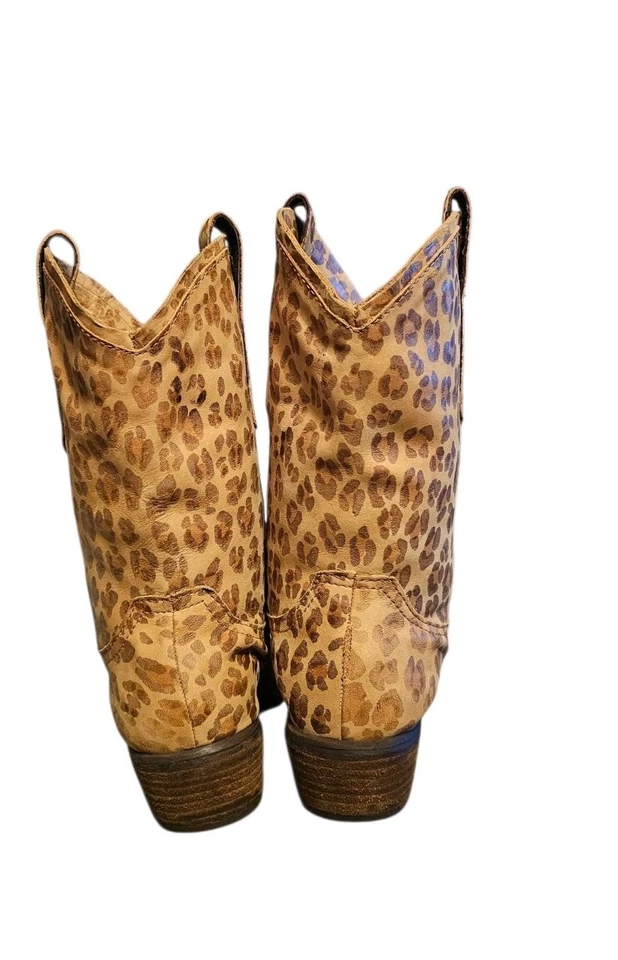 Botas Donald J Pliner Major Cheetah Roper Puntera Corta Mujer 8M Gamuza Western Boho Foto 4 de 4
