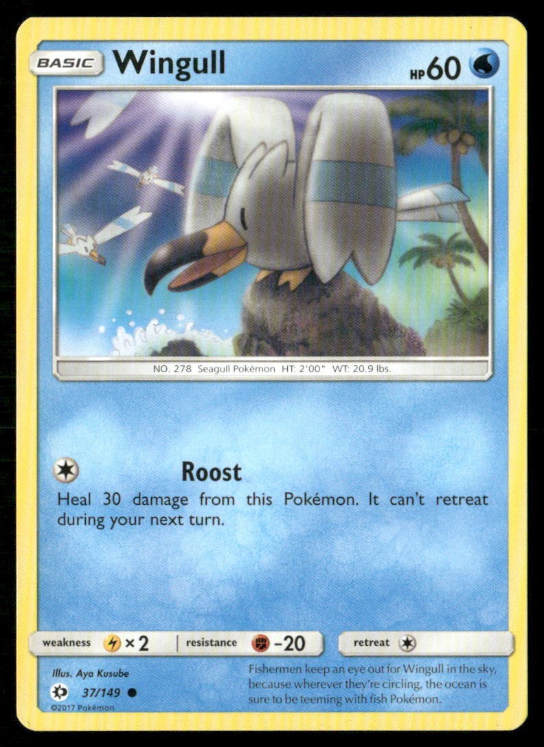 Wingull 37/149 Common SM Base Set Pokemon Lightly Played