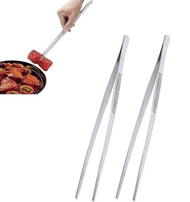 Grillzange Edelstahl Lang 30CM, 2PC Küchenpinzette, Kitchen Kochpinzette, 