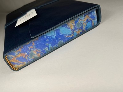 Cavallini & Co. Blue Leather Roma Lussa Journal, 6'' x 8''