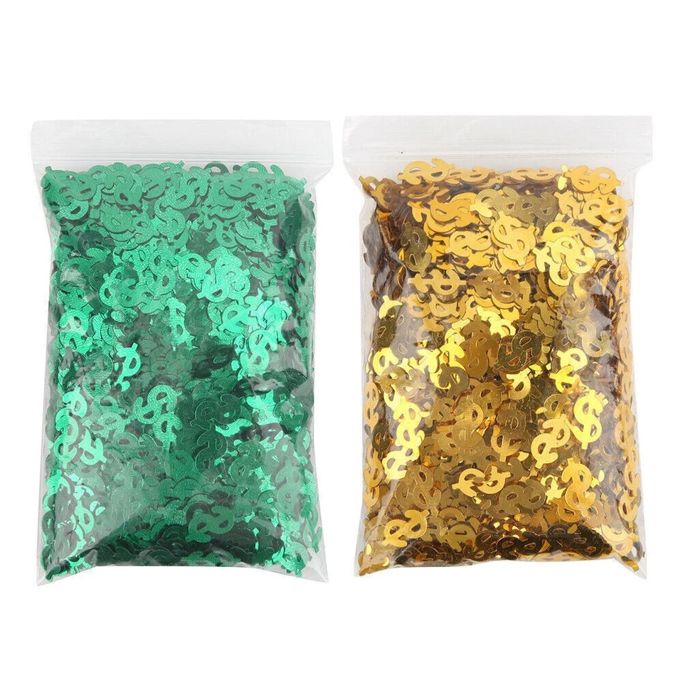 Mesa de confeti en forma de letrero de dólar 60 g dispersos decoración de bodas fiestas Foto 4 de 4