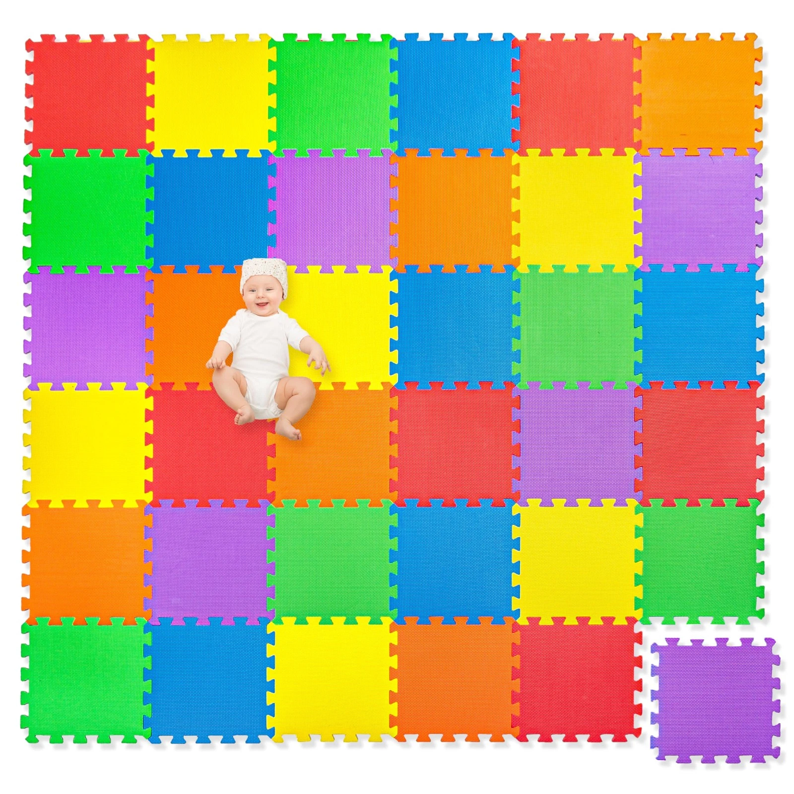 Non-Toxic Extra-Thick 36 Piece Children Play & Exercise Mat - Comfortable