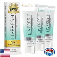 LIVFRESH Toothpaste Gel, Wintergreen, 3-Pack - Plaque, Tartar, Gum Health, Fresh