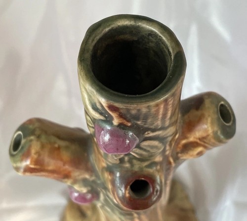 Antique Vintage Weller Pottery Woodcraft Apple Tree Art Pottery 10” Bud Vase - Picture 15 of 19