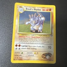 Brock's Rhydon Holo Gym Heroes 2/132 Unlimited Holo Rare Pokémon TCG