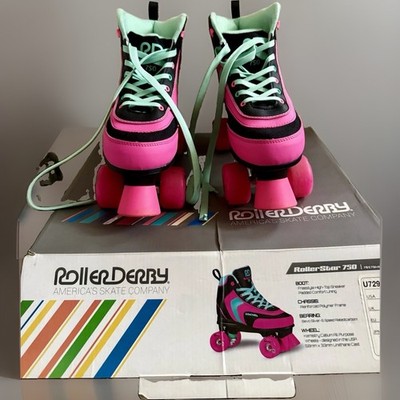 Roller Derby Roller Star 750 Women s Quad Roller Skates Size 8 Pink/Teal