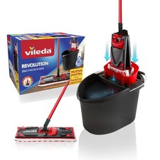Vileda Revolution Box Sistema lavapavimenti con Secchio e Piastra Piatta 2 Panni