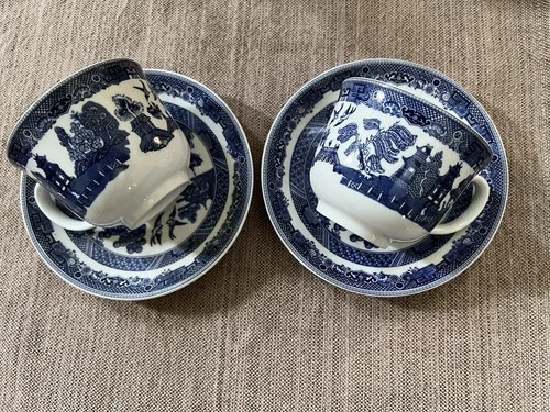 Johnson Brothers Blue Willow Cup And Saucer Set Of 2