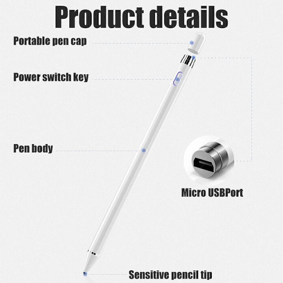 Stylus Pen Stift für Apple Pencil iPad Pro 9.7 10.5 12.9 Mini 1 2 3 4 Pro Air DE - Bild 4 von 4
