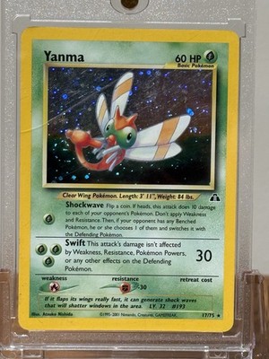 Pokemon TCG Yanma 17/75 Neo Discovery Holo Rare Unlimited English 60 HP