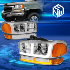 For 99-06 Gmc Sierra 1500 2500 3500 Yukon Led Drl Chromeamber Headlight Lamps For 99-06 Gmc Sierra 1500 2500 3500 Yukon Led Drl Chromeamber Headlight Lamps