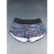 Lululemon Speed Up Shorts Size 6 Multi Color Striped Running Athletic W7AJ0S