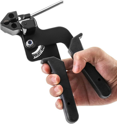Cable Tie Gun, Stainless Zip Tie Tension & Cut Tool, 12mm Capacity, Adj. Pro Kit