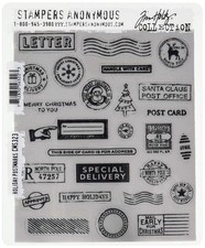 Stampers Anonymous Cms323 Tim Holtz Cling Stamps 7X8.5-Holiday Postmarks