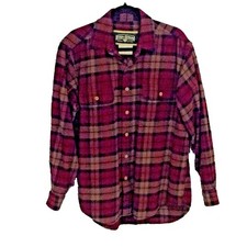 Field Stream Shirt Mens Medium Red Brown Plaid Flannel Button Up Outdoors