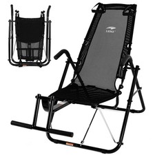 Foldable Ab Exercise Chair by LeikeFitness - Lightweight Core Trainer, Black