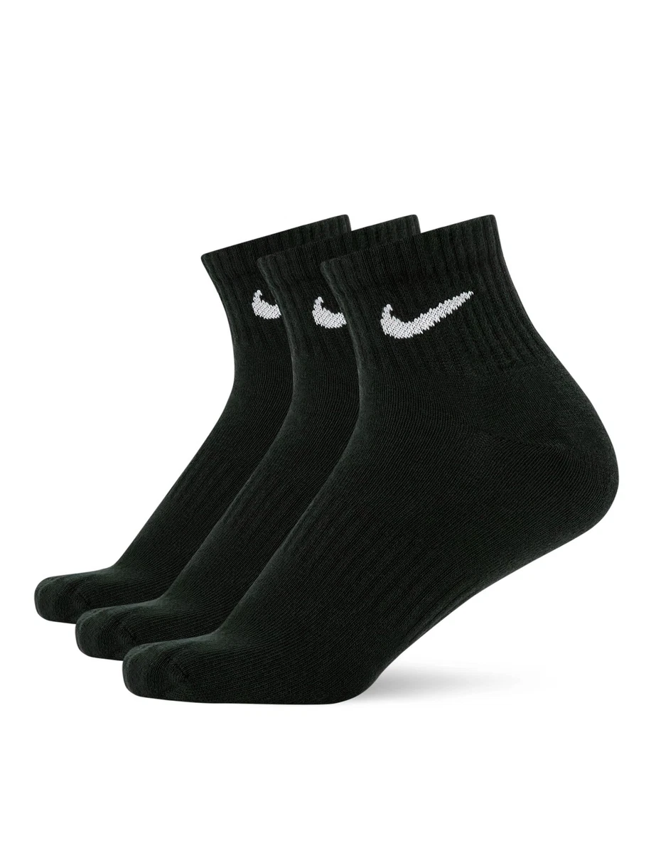 Nike Unisex Everyday Lightweight Ankle (3 Paar) Socken, Black/White, L 42-46