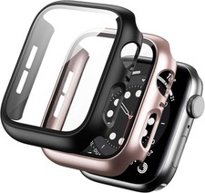 2 Pack Hard PC Case for Apple Watch Series 3/2/1 42mm with Tempered Glass Protec