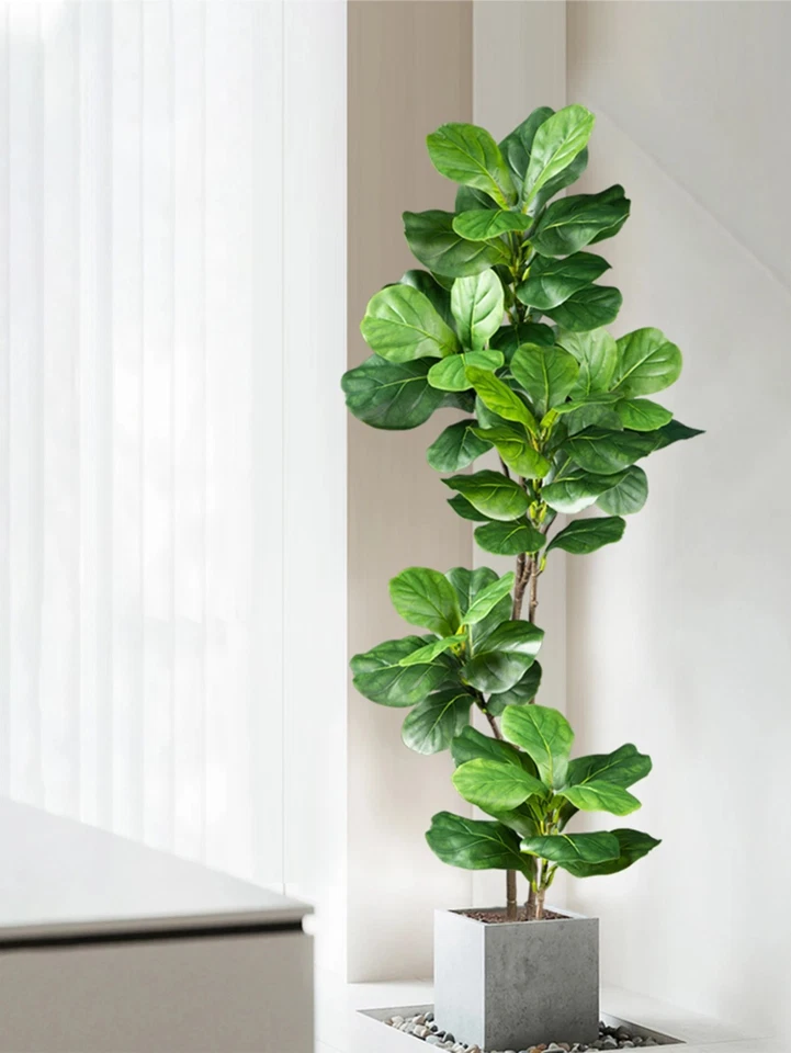 70-105cm Large Artificial Ficus Tree Fake Rubber Plants Branch Plastic Fiddle - Image 2 of 4