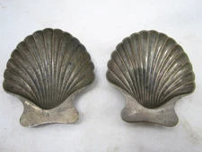 Pr Tiffany & Co Sterling Silver Shell Open Salt Cellars Dishes 70 grams