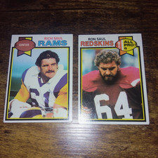 Topps Vintage NFL Rich Saul Rams Ron Saul Redskins 2 Card Lot 1979 All Pro