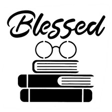 Really Great Stencils, Book Stack w/ Glasses Stencil, 6x6", Teacher, Blessed