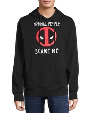 Marvel Deadpool Hoodie Men's Normal People Scare Me Long Sleeve Sweatshirt